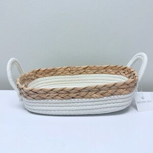 Target Bullseye Woven Bin Basket Spring Decor, White & Tan
